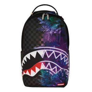 Sprayground Black and Purple Jungle Shark Backpack
